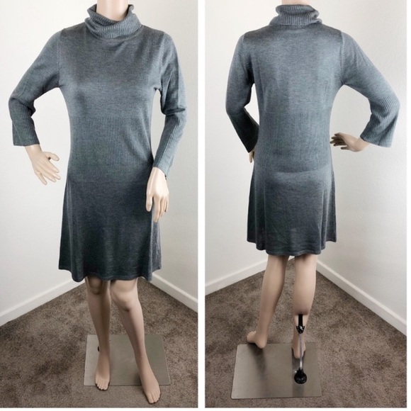 JFW by Just For Wraps gray ribbed sweater dress - Picture 1 of 8